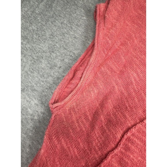 Eileen Fisher M Coral Pink Asymmetrical Organic Linen Cotton Top Sweater - Picture 4 of 7